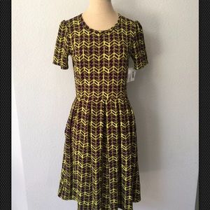 LuLaRoe Amelia Retro Neon ! Pockets! Textured